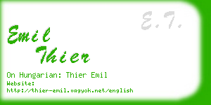 emil thier business card